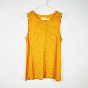 Sundance 100% Linen Yellow Striped Tank Top Blouse Size Medium
